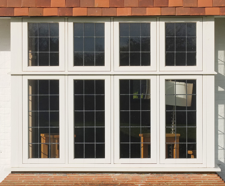 Traditional Square leaded light casement bay