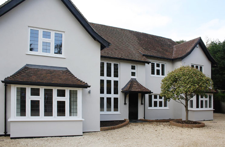 Timber Flush Casement windows with leaded lights and doors for this grand 1920’s Cottage in Woking, Surrey