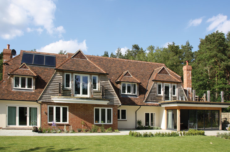 Stylish Flush Casement timber windows and French doors for this individual Arts & Crafts House in Witley, Surrey