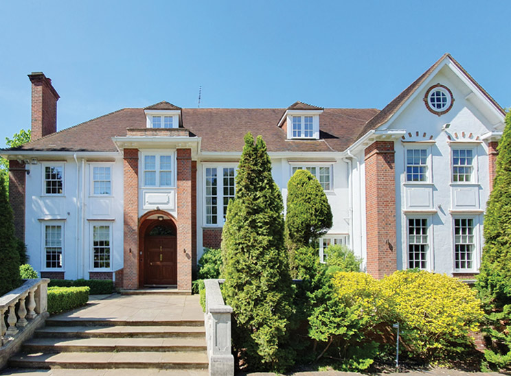 Slimline timber sash windows and French doors for this luxurious period mansion house in Kingswood, Surrey