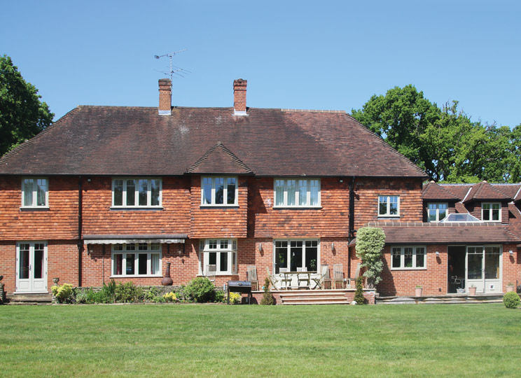Timber Flush Casement windows and doors for this extended and refurbished country home in Coulsdon, Surrey