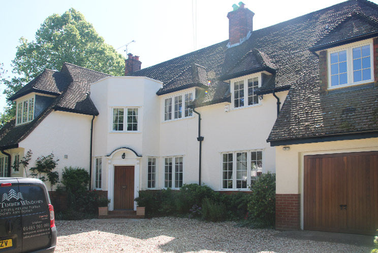 faithful replacement Flush timber casement windows and doors for this traditional country house in Winchester, Hampshire