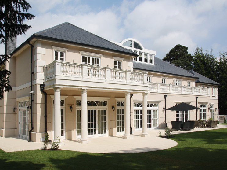 Slimline Flush Casement windows and stunning bifold doors for this luxurious newbuild mansion in Wentworth, Berkshire