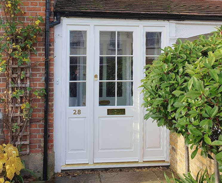 Narrow Edwardian Entrance Door with sidelights