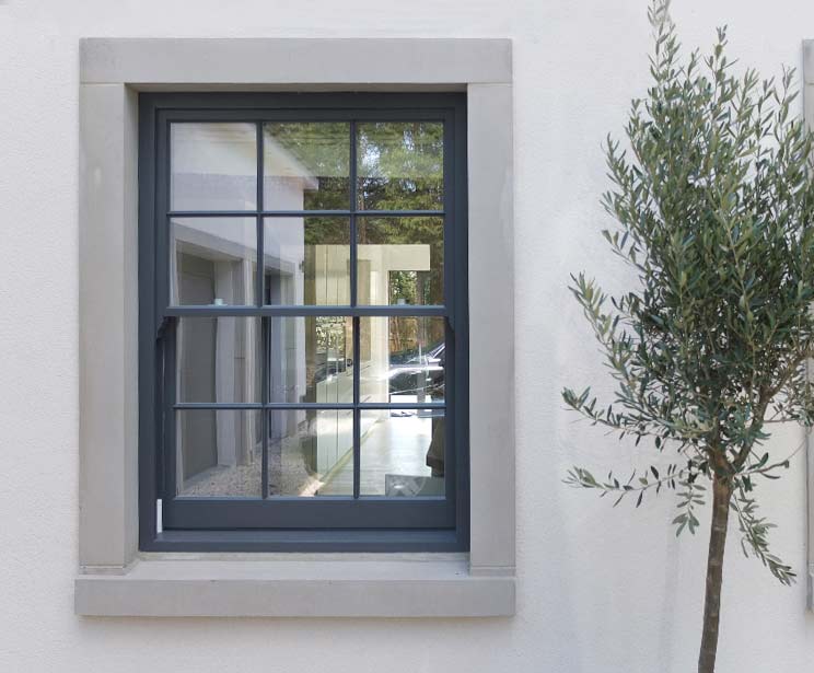 Grey Modern Spring Sash Window