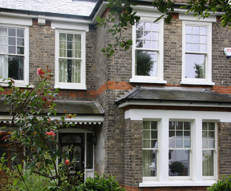 Edwardian timber sash windows and doors for this townhouse in Mortlake