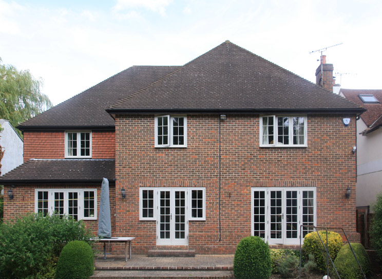 Replacement timber flush casement windows in Light Grey for this cottage in Kew